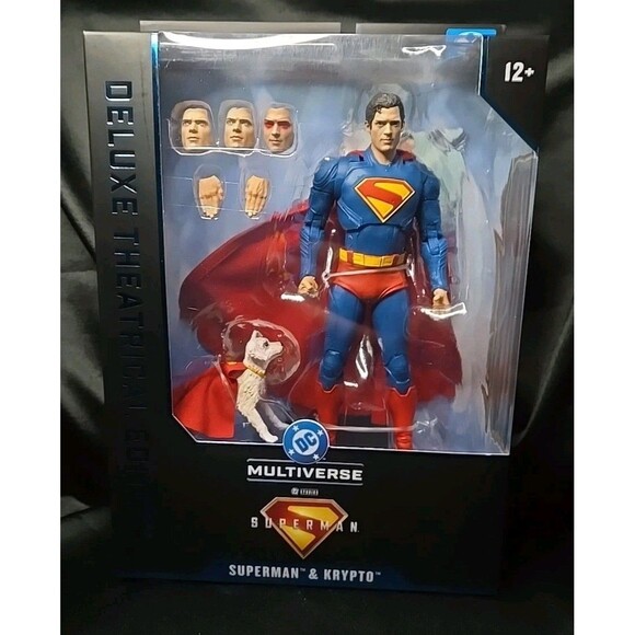 McFarlane DC Multiverse Deluxe Theatrical Edition SUPERMAN & KRYPTO Figures NEW - Picture 1 of 6